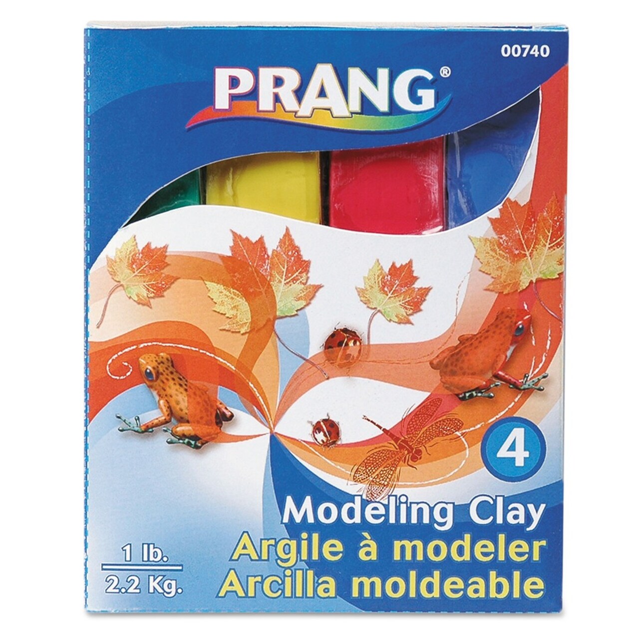 Prang 1 lbs. Modeling Clay Assortment - Blue/Green/Red/Yellow (1/Box)